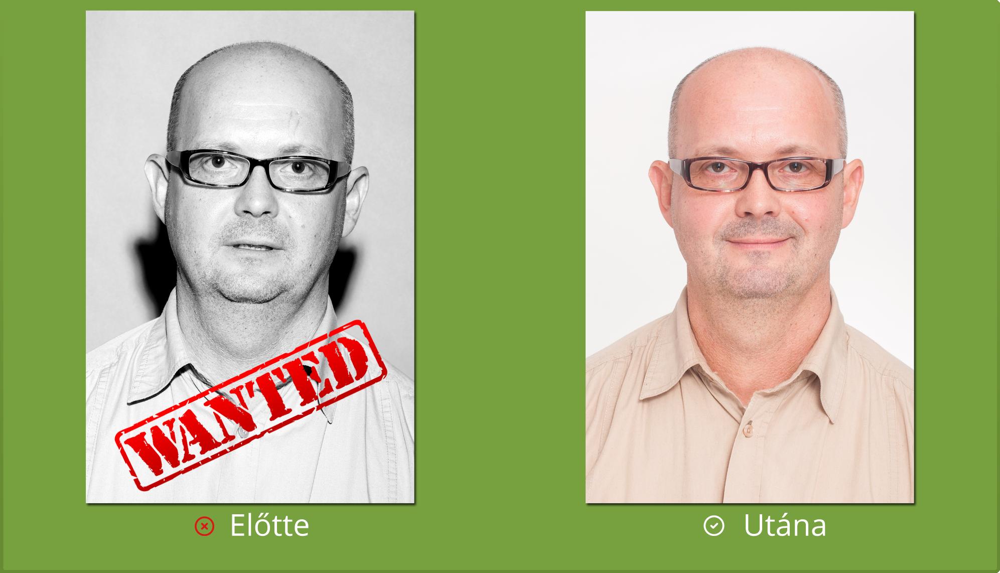 Igazolványkép - előtte és utána